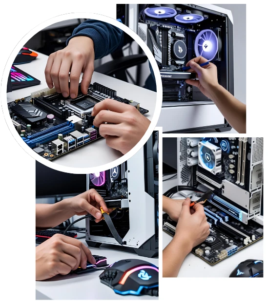 "Expert repair for gaming PCs including hardware upgrades, overheating fixes, GPU issues, and performance optimization