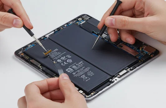 iPad battery being replaced by expert