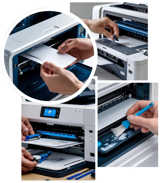 "Expert printer repair services for paper jams, ink issues, connectivity problems, and hardware faults"