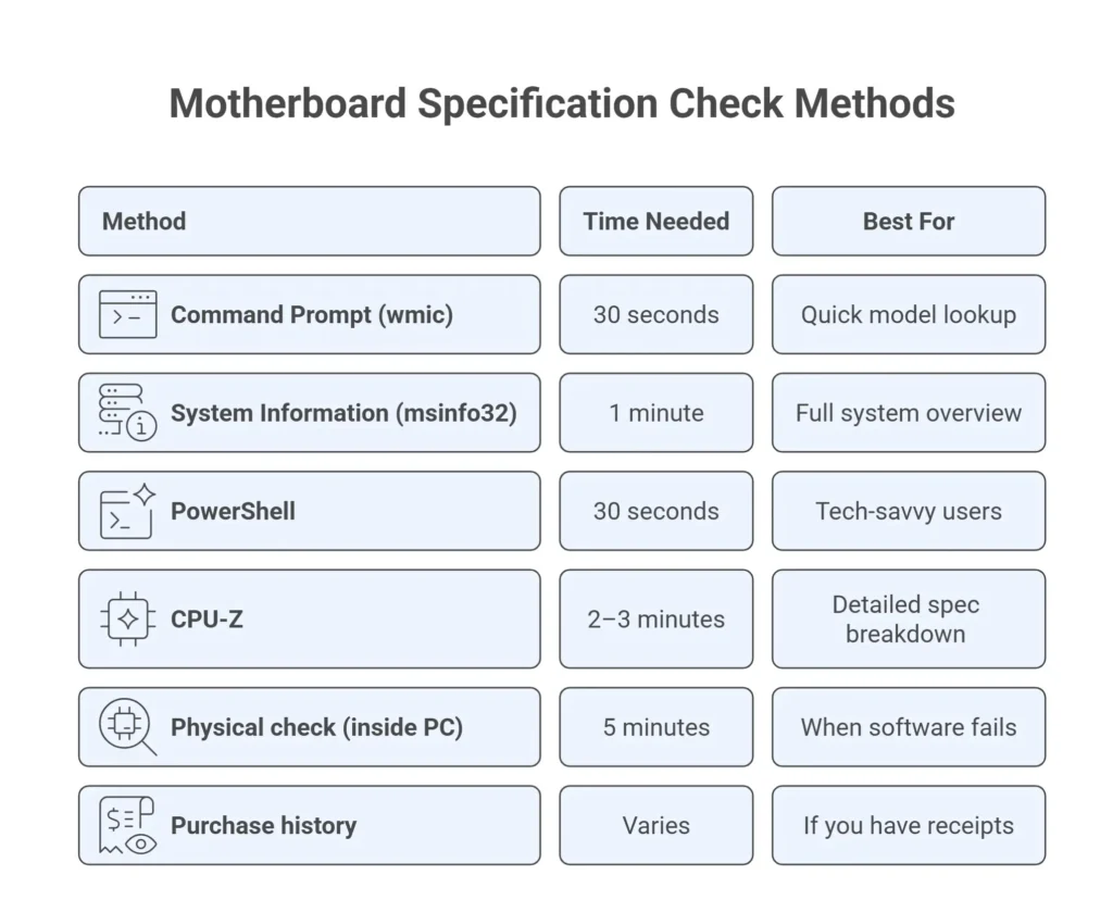 how to check motherboard specs