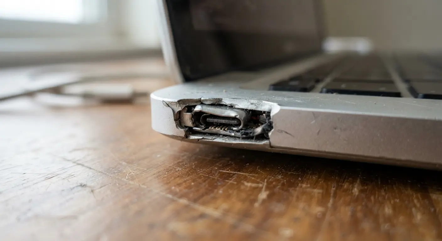 broken chagring port repair